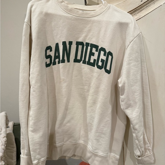 Brandy Melville San Diego White Crewneck Sweatshirt - Picture 1 of 5